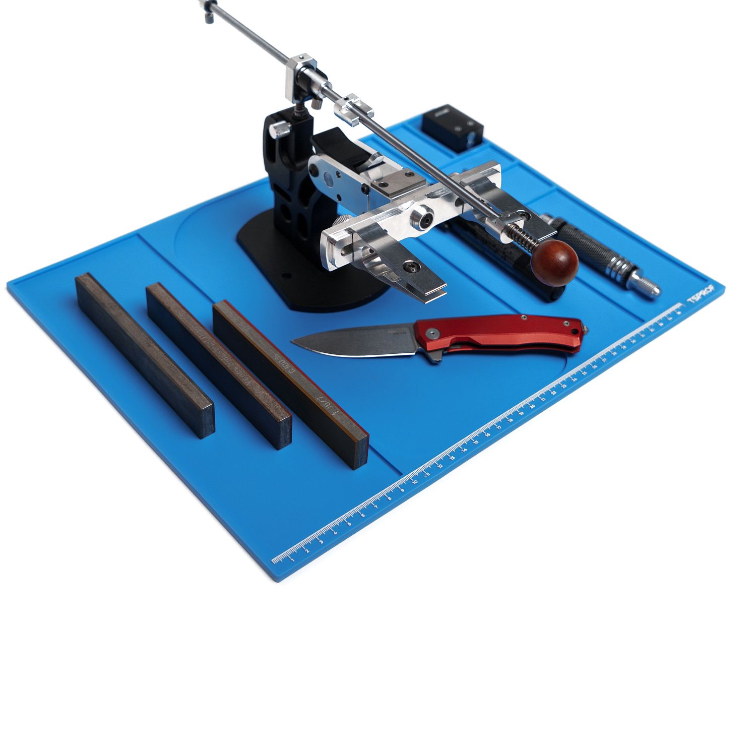 Коврик TSPROF для сборки, разборки, заточки ножей (синий)